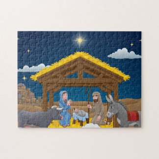 Weihnachtskrippen mit dem Baby Jesus Puzzle