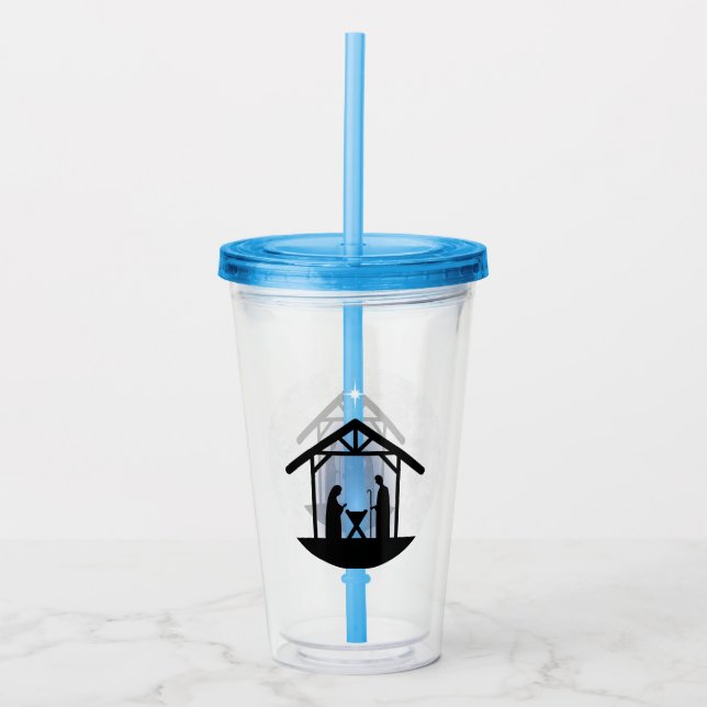 Weihnachtskrippen Religiöse Acryltrinkbecher (Vorderseite)