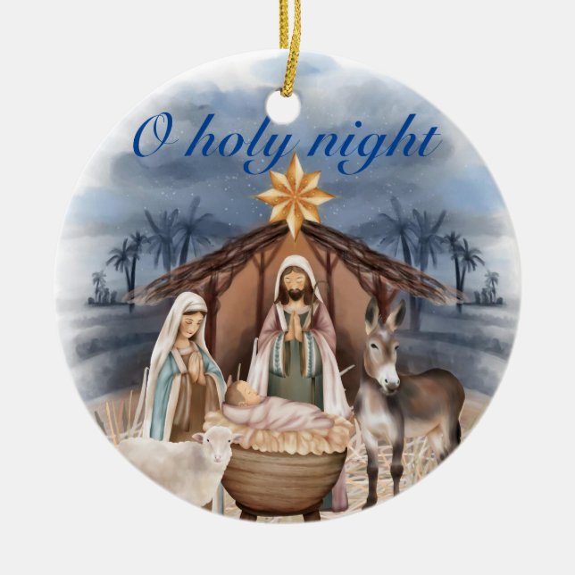 Weihnachtskrippen Religiöse Keramik Ornament (Vorne)