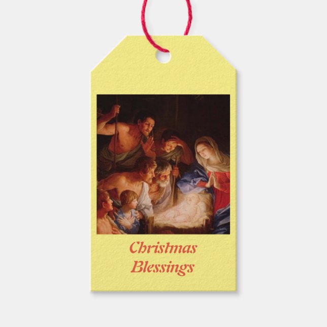 Weihnachtskrippen-Segnungen Geschenkanhänger (Vorderseite)