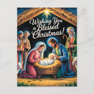 Weihnachtskrippengruß Postkarte