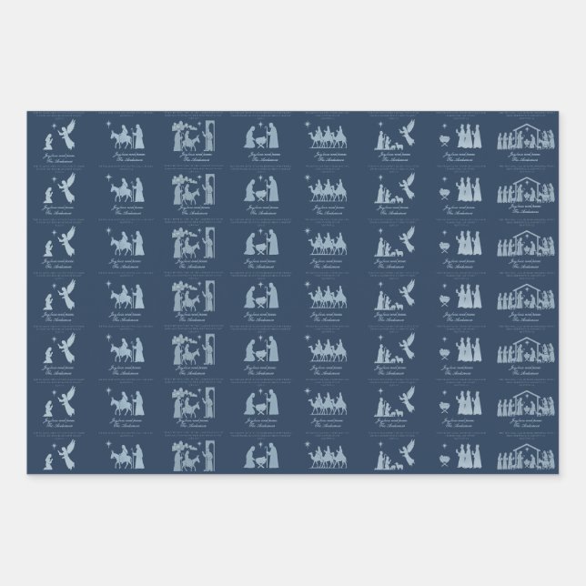 Weihnachtskrippenschenkung Papier Flachblatt-Set a (Vorderseite)