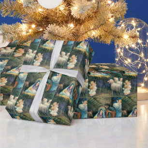 Weihnachtskrippenszene Vintage-Weihnachtsverpackun Geschenkpapier