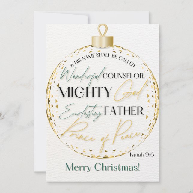 Weihnachtskriptur Grußkarte Isaiah 9:6 Feiertagskarte (Vorderseite)