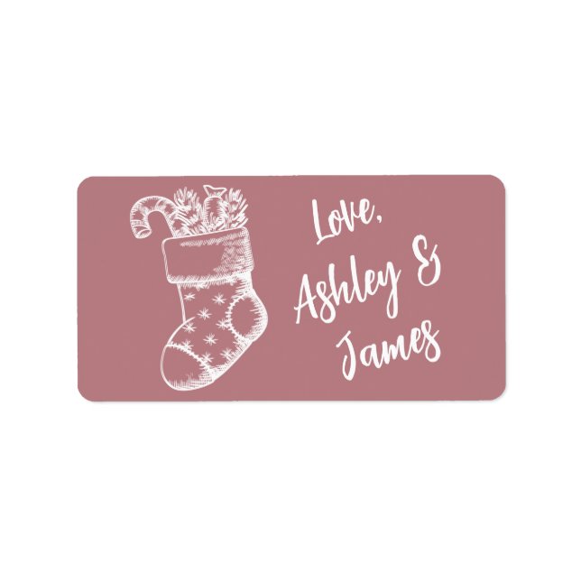 Weihnachtskritik Dusty Rose Geschenketikett Adressaufkleber (Vorne)