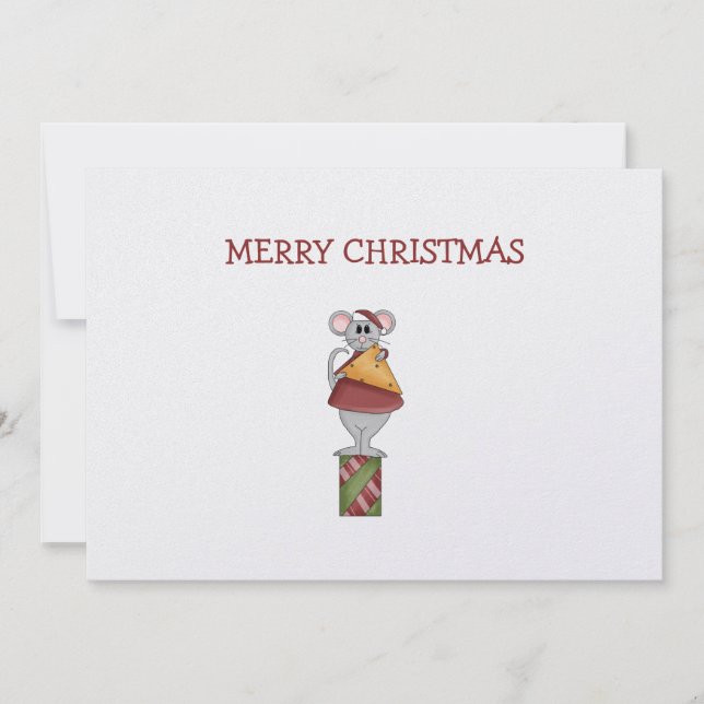 Weihnachtskritter ・ Maus Feiertagskarte (Vorderseite)