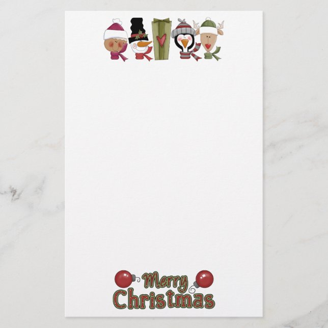 Weihnachtskritters Stationery Briefpapier (Vorderseite)