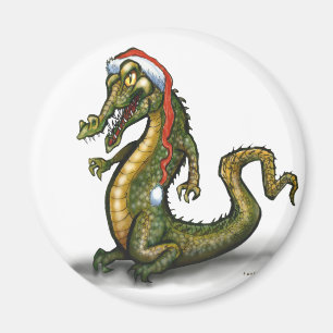 Weihnachtskrokodil Magnet