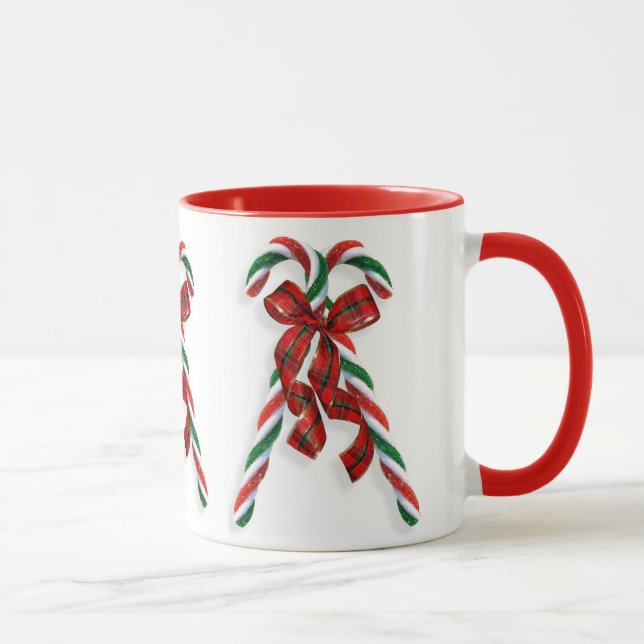 Weihnachtskronen und -bänder tasse (Rechts)