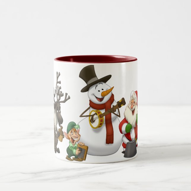 Weihnachtskrug-Band-Tasse Zweifarbige Tasse (Mittel)
