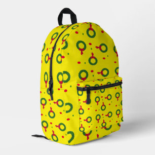 Weihnachtskrustenpfropfen gelb bedruckter rucksack
