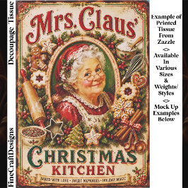 Weihnachtsküche Retro-Feiertags-Schild FQ5 Decoupa Seidenpapier