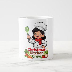 Weihnachtsküchen-Crew-Cute-Chef-Tasse Jumbo-Tasse
