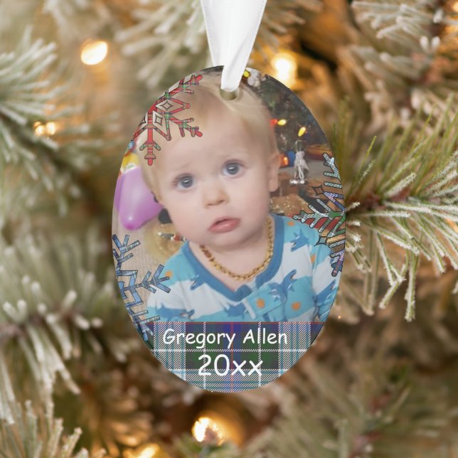 Weihnachtskuchen des personalisierten Fotos Ornament (Baum)