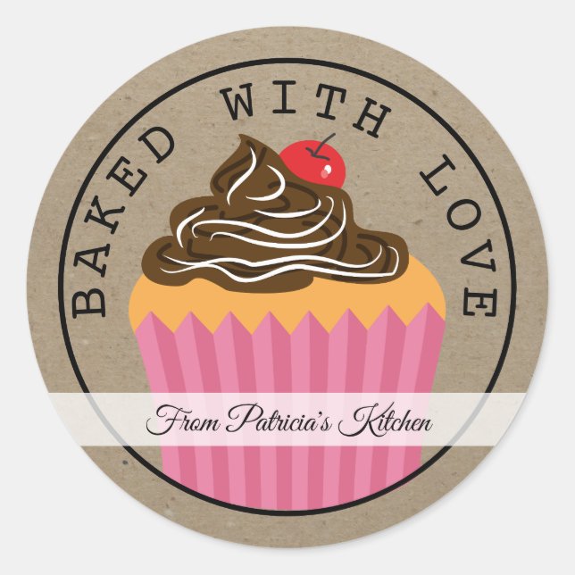 Weihnachtskuchen gebacken mit Liebe Kraft Runder Aufkleber (Vorderseite)