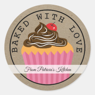 Weihnachtskuchen gebacken mit Liebe Kraft Runder Aufkleber