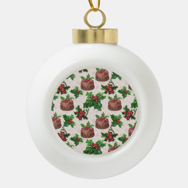 Weihnachtskuchen Keramik Kugel-Ornament (Vorderseite)
