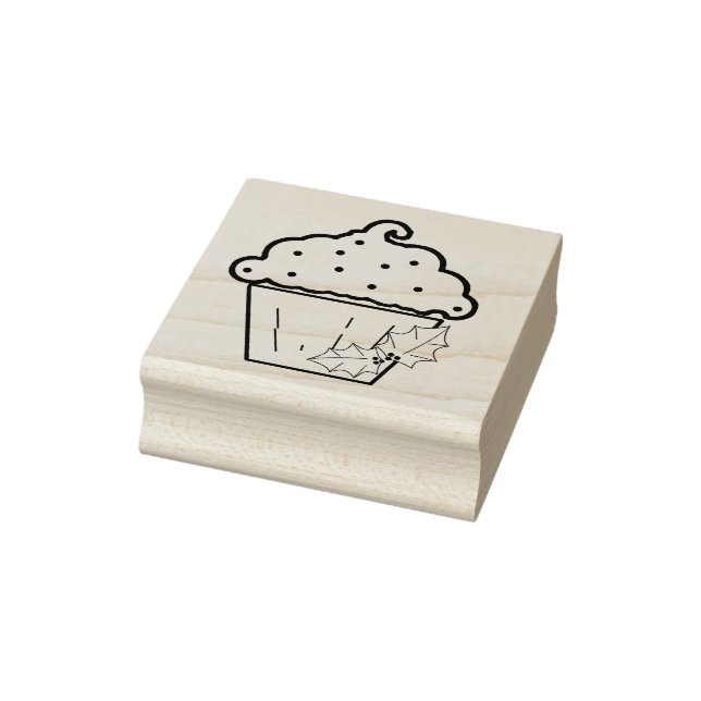 Weihnachtskuchen mit Holly Art Briefmarke Gummistempel (Stempel)