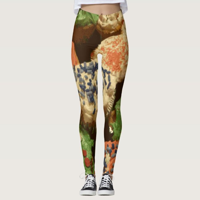 Weihnachtskuchen mit Sprinklen Leggings (Vorderseite)