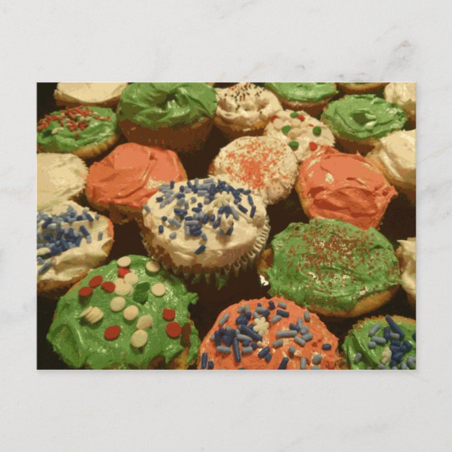 Weihnachtskuchen mit Sprinklen Postkarte (Vorderseite)