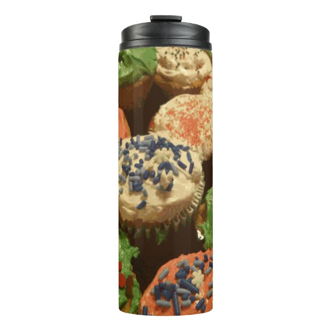 Weihnachtskuchen mit Sprinklen Thermosbecher (Vorderseite)