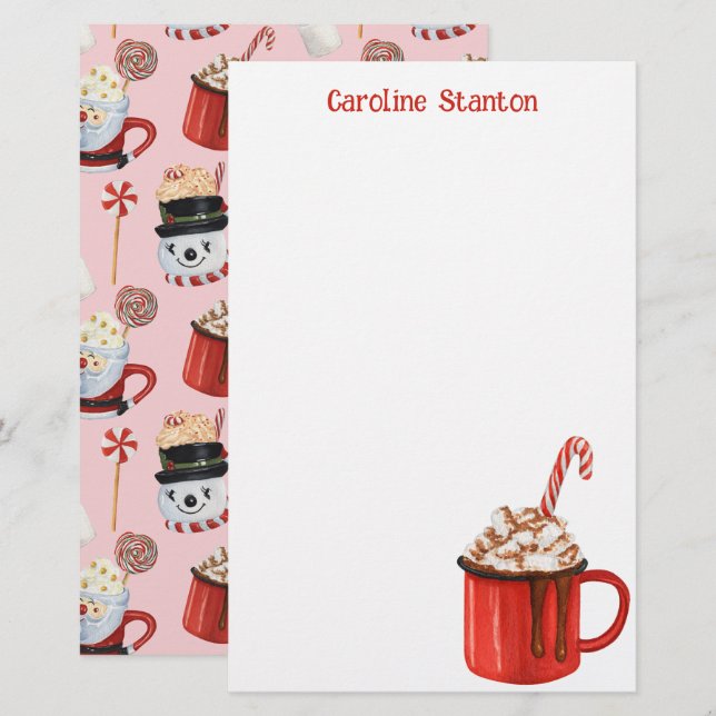 Weihnachtskuchen Personalisiert Briefpapier (Vorne/Hinten)