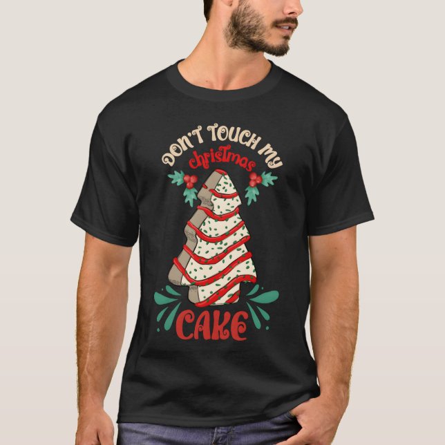 Weihnachtskuchen-Retro T-Shirt (Vorderseite)