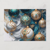 Weihnachtskugeln Blau Gold Luxus Ornament