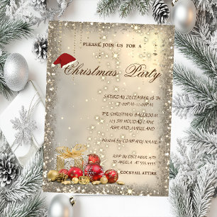 Weihnachtskugeln Geschenke Glitter Weihnachten Einladung