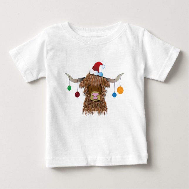 Weihnachtskuh Baby T-shirt (Vorderseite)