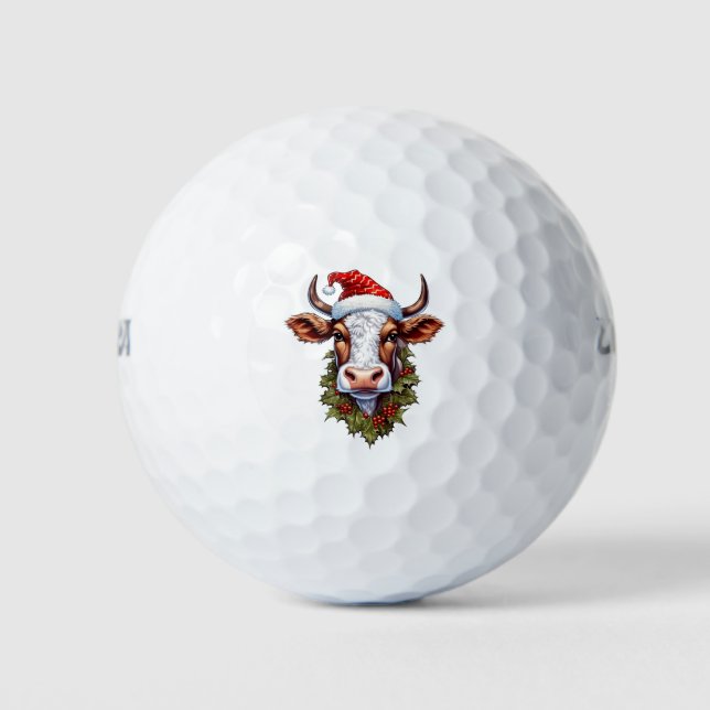 Weihnachtskuh Golf Balls Golfball (Vorderseite)