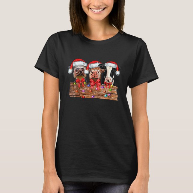 Weihnachtskuh Highland Mooey Weihnachten T-Shirt (Vorderseite)