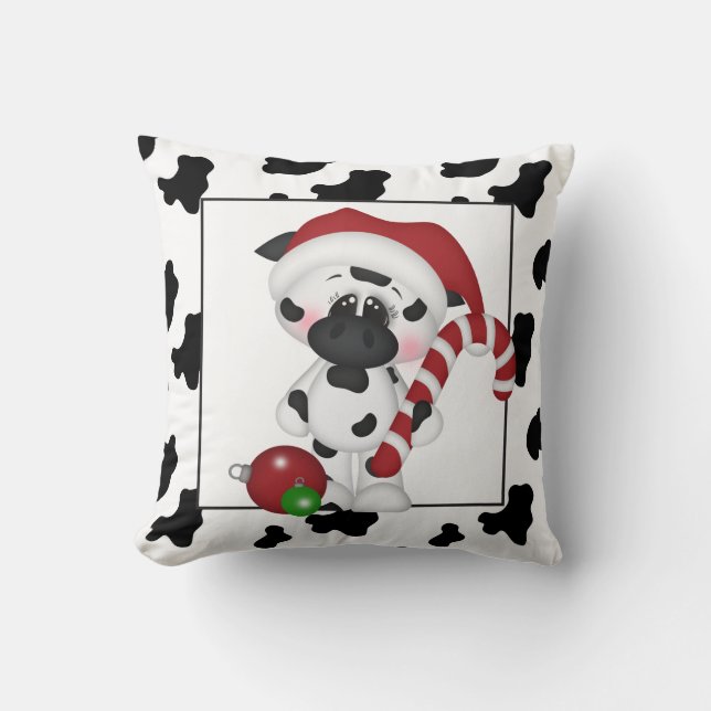 Weihnachtskuh Land Holiday werfen Kissen (Vorderseite)