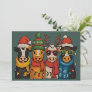 Weihnachtskuh Liebhaber Farmhouse Bauernhof Santa Feiertagskarte