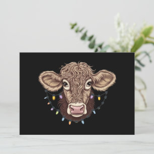 Weihnachtskuh Lover Lights Farm Bauer Xmas Feiertagskarte