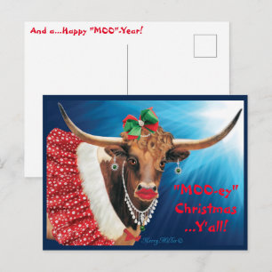 Weihnachtskuh Postkarte