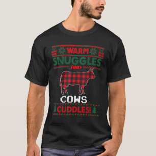 Weihnachtskuh-Pyjama-Kuh hässlicher Weihnachtspull T-Shirt