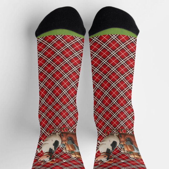 Weihnachtskuh Santa Socken (Oben)