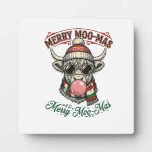 Weihnachtskuh-Shirt Süße Highland-Feiertags-Pun De Fotoplatte