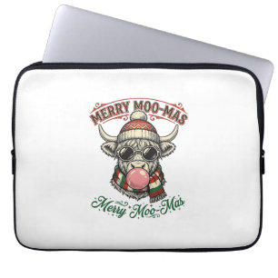 Weihnachtskuh-Shirt Süße Highland-Feiertags-Pun De Laptopschutzhülle
