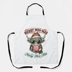 Weihnachtskuh-Shirt Süße Highland-Feiertags-Pun De Schürze