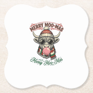 Weihnachtskuh-Shirt Süße Highland-Feiertags-Pun De Untersetzer