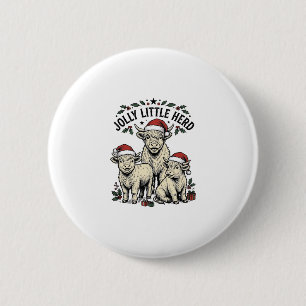 Weihnachtskuh-Shirt Vintage-Feiertagsherde-Kunst Button
