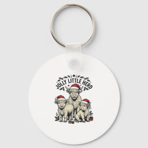 Weihnachtskuh-Shirt Vintage-Feiertagsherde Kunst Schlüsselanhänger