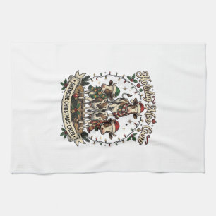 Weihnachtskuh Trio Vintage Scheune Feiertags-Shirt Geschirrtuch