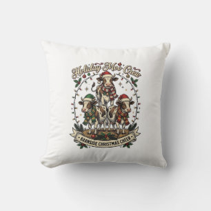 Weihnachtskuh Trio Vintage Scheune Feiertags-Shirt Kissen