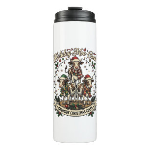 Weihnachtskuh Trio Vintage Scheune Feiertags-Shirt Thermosbecher
