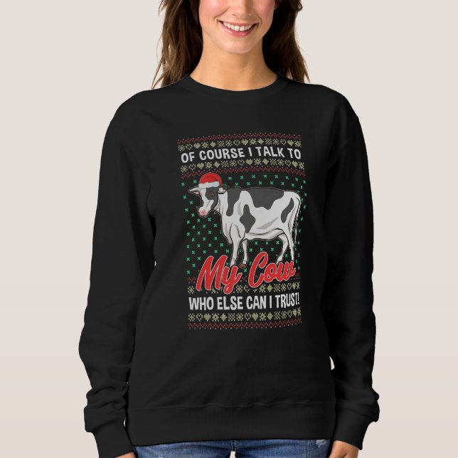 Weihnachtskühe Bauer Land Spaß Landwirtschaft Sweatshirt (Vorderseite)