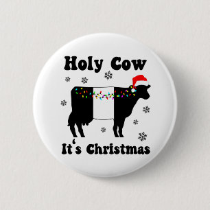 Weihnachtskühe Beliebtes Galloway Beltie Geschenk Button