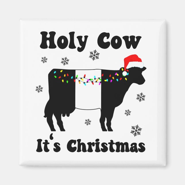Weihnachtskühe Beliebtes Galloway Beltie Geschenk Magnet (Vorne)